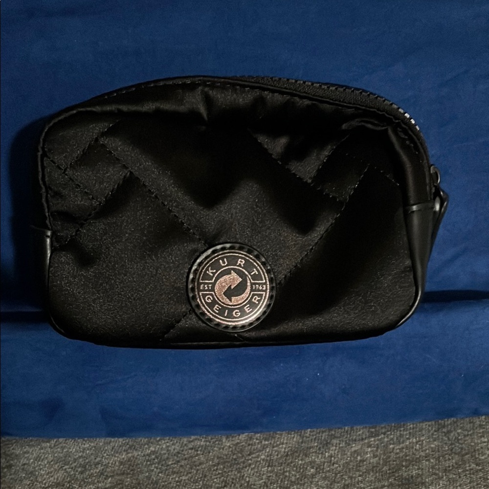 NWOT Kurt Geiger Black Quilted Cosmetic Case